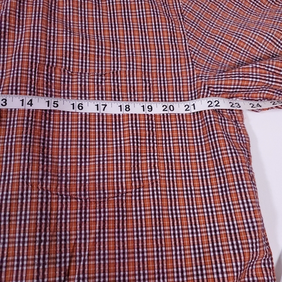 Old Navy Shirt Sleeve Orange Gingham Shirt - Picture 12 of 15